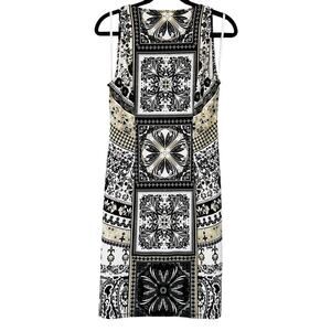 HALE BOBB Dress Size S - Lightweight Jersey Black White Taupe Beaded V-Neck $268